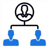 business hierarchy and organization in blue duo line vector