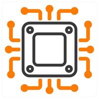cpu processor icon concept in orange vector