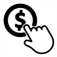 paid to click icon concept in black duo line vector