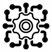 service and data network in black duo line vector