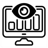 seo monitoring icon concept in black vector