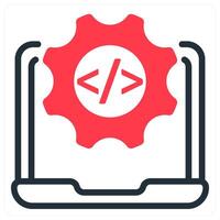 web settings icon in red line vector