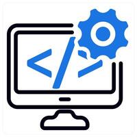 software development icon in blue vector