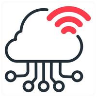 cloud connection icon concept in red vector