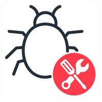 bug fixing icon concept in red vector