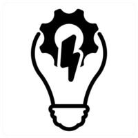 idea generate and inspiration in black duo line vector