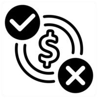 money decision and investment in black duo line vector