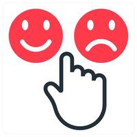 emoji feedback icon concept in red vector
