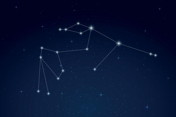 Aquarius Constellation with Star Names in Night Sky