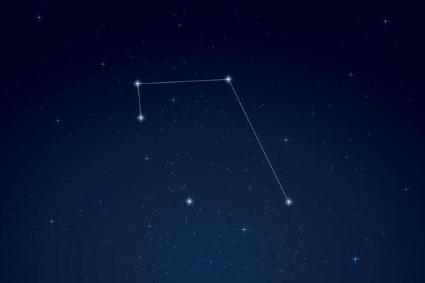 Sextans Constellation with Star Names in Night Sky