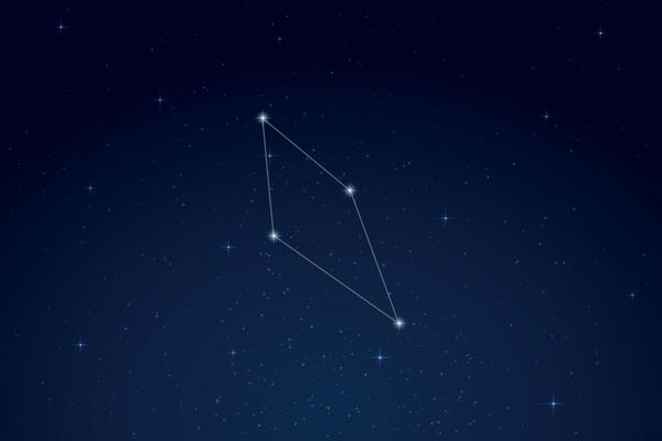Reticulum Constellation with Star Names in Night Sky