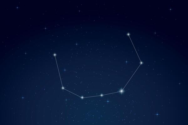 Corona Borealis Constellation with Star Names in Night Sky