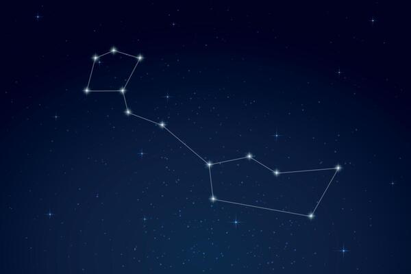 Cetus Constellation with Star Names in Night Sky