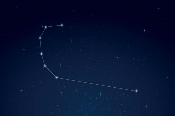 Corona Australis Constellation with Star Names in Night Sky