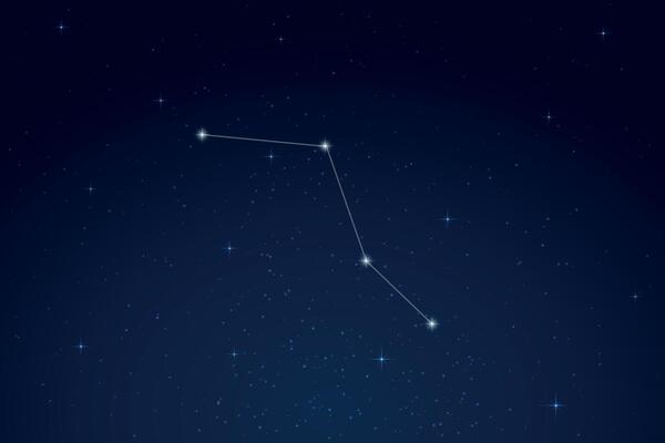 Caelum Constellation with Star Names in Night Sky