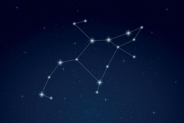 Perseus Constellation with Star Names in Night Sky