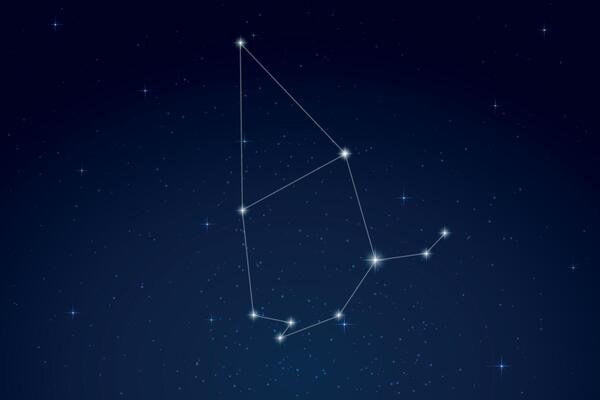Cepheus Constellation with Star Names in Night Sky