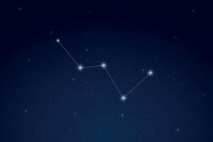 Cassiopeia Constellation with Star Names in Night Sky vector