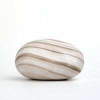 Smooth sandstone with ripple pattern on white background photo