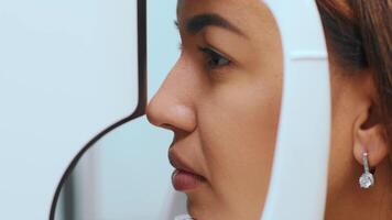 Eyesight check. Eye check equipment. Poor eyesight. Medical equipment for ophthalmology. Ophthalmology 15 video
