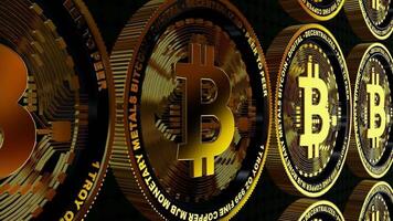 Elite Background, Field of Black-Gold Bitcoins, Exclusive, Unique Design video
