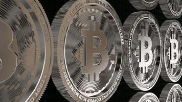 Cryptocurrency, Field of Silver Bitcoins, Exclusive, Unique Design, Background video