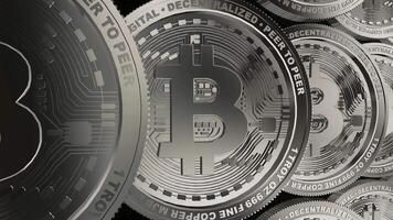 Investment, Field with Rotating Silver Bitcoins, Exclusive, Unique Design, Background video