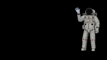 Astronaut Floating in Space from Right to Left. Advertising Template, Alpha Channel, Transparent Background video