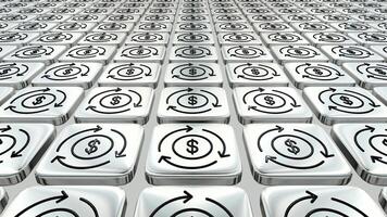 Unique Design, Background with a Field of Silver Tiles and Black Dollar Icons, Exclusive video