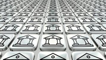 Black Bank Icons, Background with a Field of Silver Tiles, Exclusive, Unique Design video