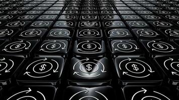 Unique Design, Background with a Field of Black Tiles and Silver Dollar Icons, Exclusive video