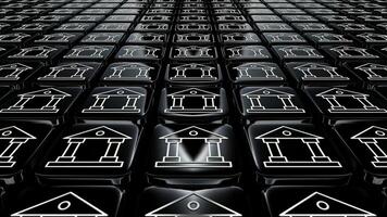 Silver Bank Icons, Background with a Field of Black Tiles, Exclusive, Unique Design video