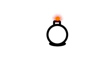 A round black bomb with a burning fuse represents danger, urgency, and explosive energy, often symbolizing risk, impact, and high-stakes situations. video