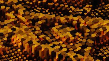 3d rendering abstract background animation with abstract moving shape in gold color video