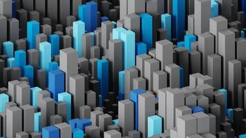 3d render animation background with abstract moving shape in blue and grey color video