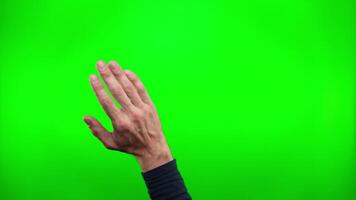 main se déplace paume plus de chromakey. en utilisant téléphone intelligent, tablette ou toucher écran video
