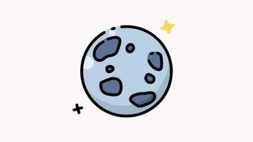 animation icon of Moon with craters. video