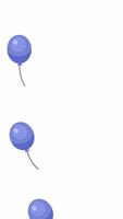 Blue balloons floating in left curved path 2D vertical animation. Birthday greeting, baby boy theme, festive rising. Dynamic celebratory effect animated cartoon flat 4K isolated on white video