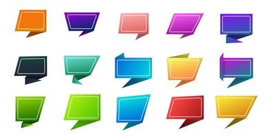 Colorful origami speech bubbles exploding with vibrant energy vector