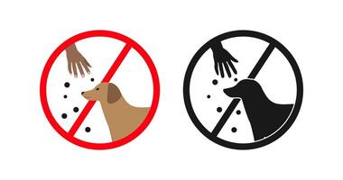 Do not feed dogs, forbidden to feed animals, prohibition sign vector
