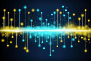Glowing lines and dots creating a futuristic background vector