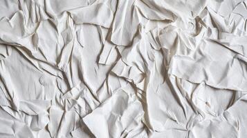 white textured abstract background with 3D crumpled paper photo