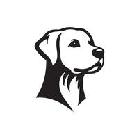 Black and white portrait of a woman with a dog in a silhouette style, featuring a profile view with a stylish haircut and elegant design vector