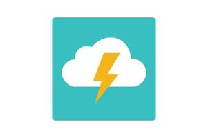 Cloud with Lightning Bolt Icon, cloud thunder weather icon, thunderstorm icon, thunder cloud symbol, stormy weather logo vector