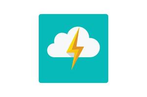 Cloud with Thunder Flash Icon, cloud thunder weather icon, thunderstorm icon, thunder cloud symbol, stormy weather logo vector