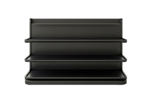 A modern retail display shelf design with multiple levels png