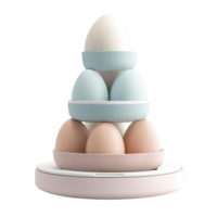 A stack of eggs presented in a decorative modern holder png