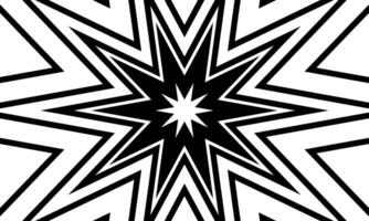 Star abstract retro white background. Black line striped pattern. vector