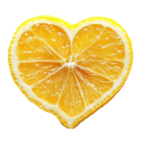 A slice of lemon crafted into the shape of a heart png