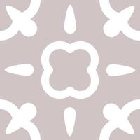 Minimalistic geometric floral tile design in soft neutral tones, perfect for backgrounds and textile applications. vector